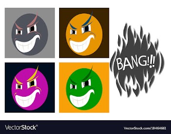 Assembly of flat icons on theme evil emotions vector image