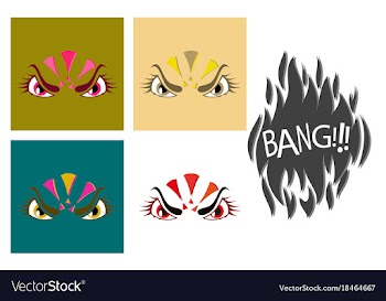 Assembly of flat icons on theme evil emotions vector image