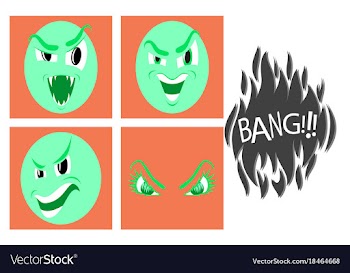 Assembly of flat icons on theme evil emotions vector image
