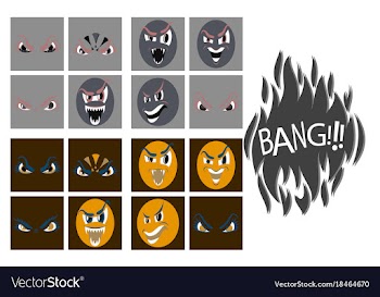 Assembly of flat icons on theme evil emotions vector image