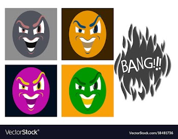Assembly of flat icons on theme evil emotions vector image