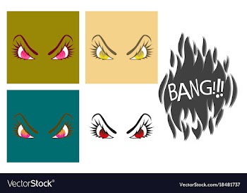 Assembly of flat icons on theme evil emotions vector image