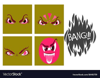 Assembly of flat icons on theme evil emotions vector image