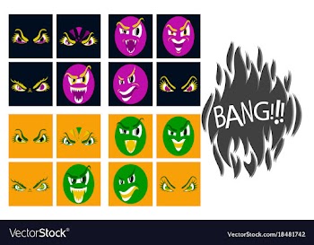 Assembly of flat icons on theme evil emotions vector image