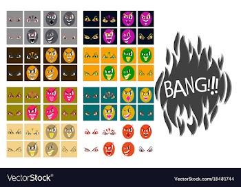 Assembly of flat icons on theme evil emotions vector image