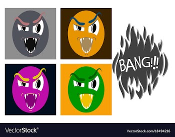 Assembly of flat icons on theme evil emotions vector image