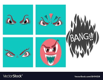Assembly of flat icons on theme evil emotions vector image