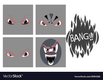 Assembly of flat icons on theme evil emotions vector image