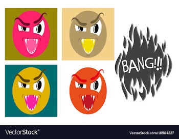 Assembly of flat icons on theme evil emotions vector image