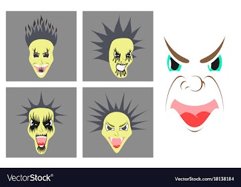 Assembly of flat icons on theme evil faces vector image