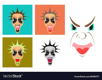 Assembly of flat icons on theme evil faces vector image