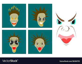 Assembly of flat icons on theme evil faces vector image