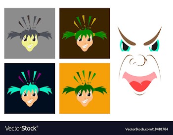 Assembly of flat icons on theme evil faces vector image