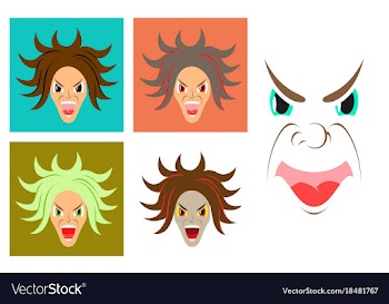 Assembly of flat icons on theme evil faces vector image