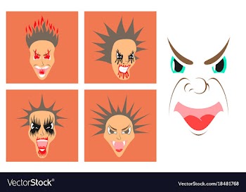 Assembly of flat icons on theme evil faces vector image