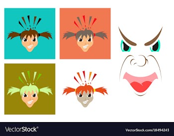 Assembly of flat icons on theme evil faces vector image