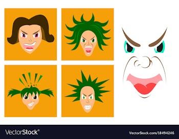 Assembly of flat icons on theme evil faces vector image
