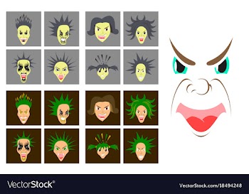 Assembly of flat icons on theme evil faces vector image