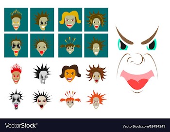 Assembly of flat icons on theme evil faces vector image
