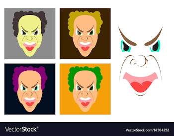 Assembly of flat icons on theme evil faces vector image