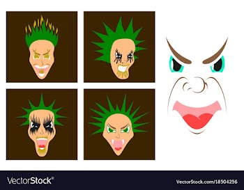 Assembly of flat icons on theme evil faces vector image