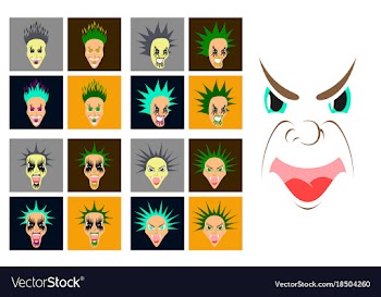 Assembly of flat icons on theme evil faces vector image