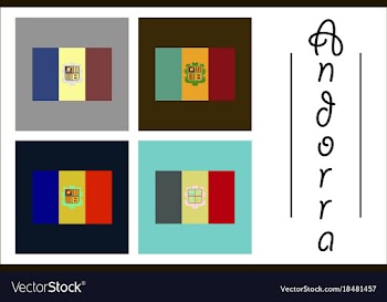 Assembly of flat icons on theme flag of andorra vector image