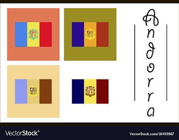 Assembly of flat icons on theme flag of andorra vector image