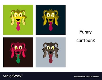 Assembly of flat icons on theme funny animals dog vector image