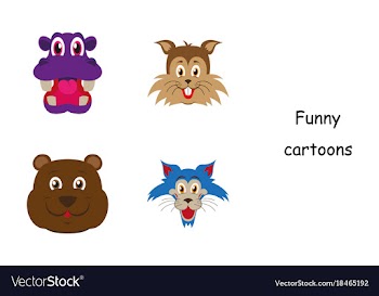 Assembly of flat icons on theme funny animals vector image