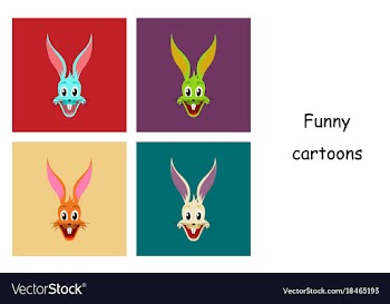 Assembly of flat icons on theme funny animals vector image