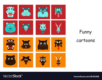 Assembly of flat icons on theme funny animals vector image