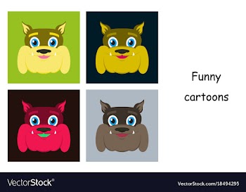 Assembly of flat icons on theme funny animals vector image