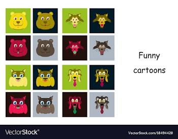 Assembly of flat icons on theme funny animals vector image