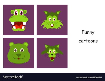 Assembly of flat icons on theme funny animals vector image