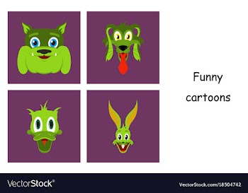 Assembly of flat icons on theme funny animals vector image