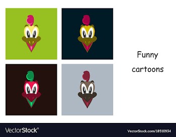 Assembly of flat icons on theme funny animals vector image