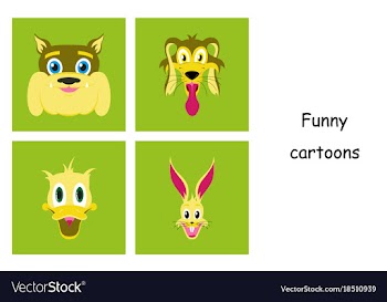 Assembly of flat icons on theme funny animals vector image