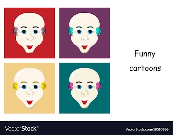 Assembly of flat icons on theme funny bald-headed vector image