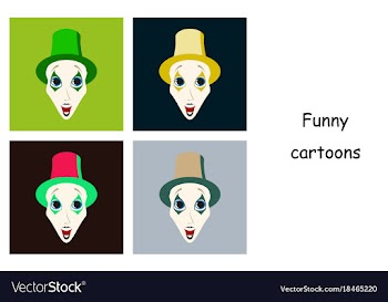 Assembly of flat icons on theme funny clowns mime vector image