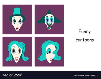 Assembly of flat icons on theme funny clowns vector image