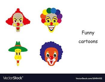 Assembly of flat icons on theme funny clowns vector image