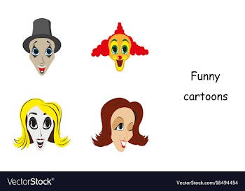 Assembly of flat icons on theme funny clowns vector image