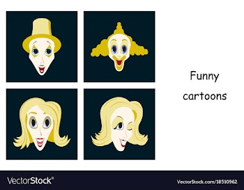 Assembly of flat icons on theme funny clowns vector image