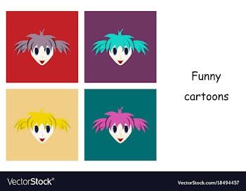 Assembly of flat icons on theme funny clowns woman vector image