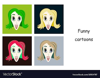 Assembly of flat icons on theme funny clowns woman vector image