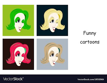 Assembly of flat icons on theme funny clowns woman vector image