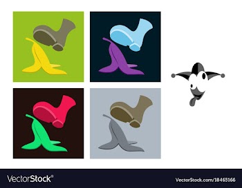 Assembly of flat icons on theme humor banana peel vector image