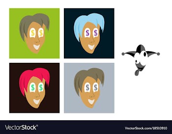Assembly of flat icons on theme humor money in vector image