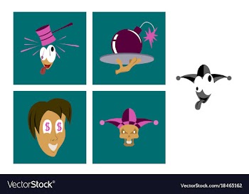 Assembly of flat icons on theme humor vector image